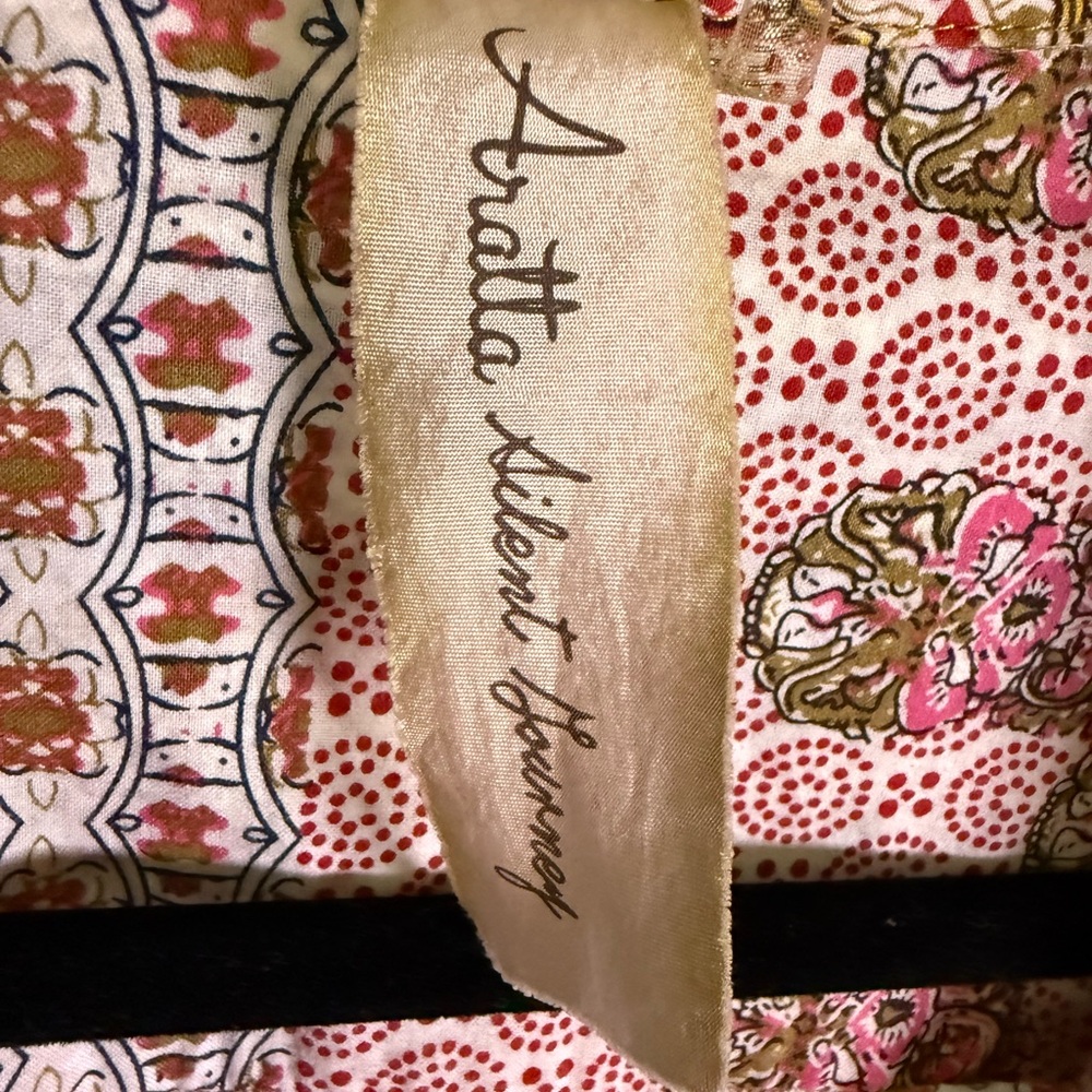 Aratta Silent Journey Patchwork Boho Button Front… - image 6